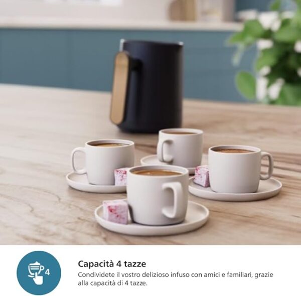 Philips HDA150/60 Turkish Coffee Machine, Traditional Flavor with Közde Cooking Function, 4 Cup Capacity, Overheating and Overflow Sensors, Touch Control Panel
