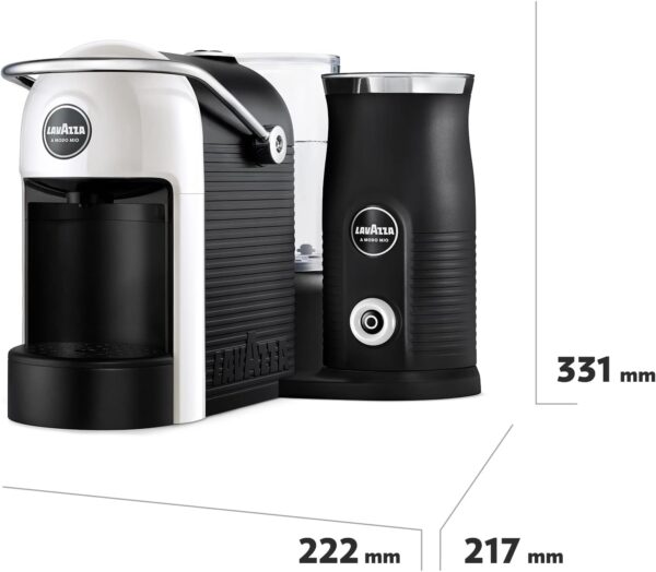 Lavazza, A Modo Mio Jolie & Milk Coffee Machine, Coffee Capsule Machine with Integrated Milk Frother and Removable Grid, Compatible with A Modo Mio Coffee Pods, 1250 W, 220–240 V, 50–60 Hz, White - Image 3
