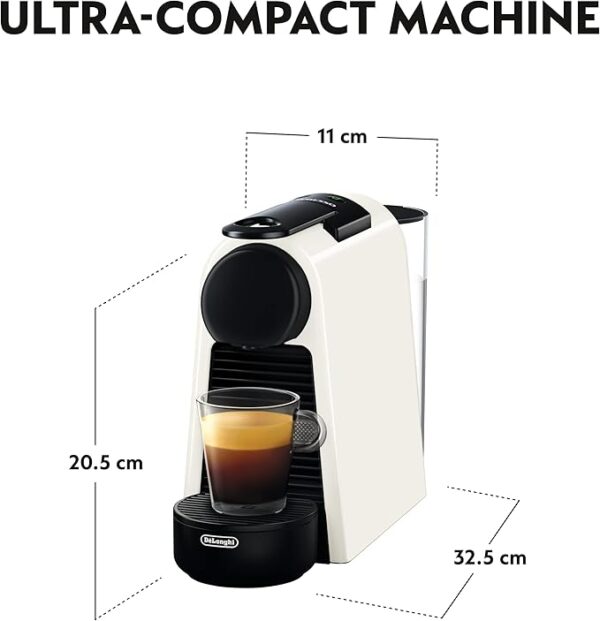 De'Longhi Nespresso Essenza Mini EN85W.SOLO, Automatic Coffee Maker, Single-Serve Capsule Coffee Machine, Welcome Set Included, Compact Design, 19 Bar Pressure, 1150W, Pure White - Image 5