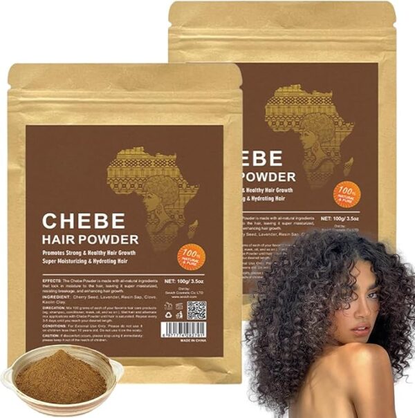 Chebe Powder for Hair Growth, Chebe Powder for Hair Growth,Chebe Hair Powder For Hair Thicker and Longer Hair All Hair Types (2PCS) - Image 7