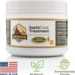 Septic Tank Treatment - 1 Year Supply of Dissolvable Easy Flush Live Bacteria Packets (12 Count) - Best Way to Prevent Expensive Sewage Backups - MADE IN USA