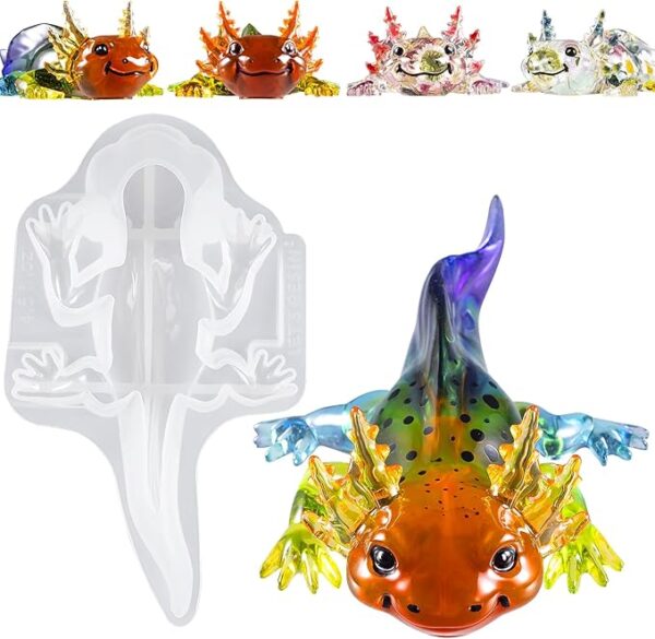 Let's Resin Large Axolotl Resin Molds Silicone, 3D Detailed Animal Silicone Molds, Flexible Effortless Demoldable Epoxy Resin Molds, Thickened Deep Epoxy Molds for Art Crafts, Gift, and Home Decor - Image 8