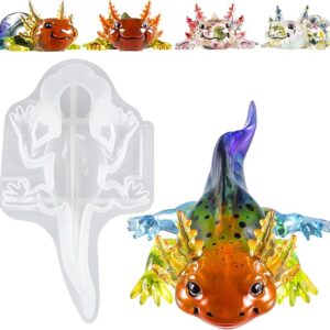 Let's Resin Large Axolotl Resin Molds Silicone, 3D Detailed Animal Silicone Molds, Flexible Effortless Demoldable Epoxy Resin Molds, Thickened Deep Epoxy Molds for Art Crafts, Gift, and Home Decor