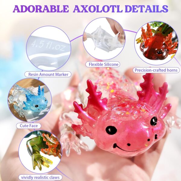 Let's Resin Large Axolotl Resin Molds Silicone, 3D Detailed Animal Silicone Molds, Flexible Effortless Demoldable Epoxy Resin Molds, Thickened Deep Epoxy Molds for Art Crafts, Gift, and Home Decor - Image 6