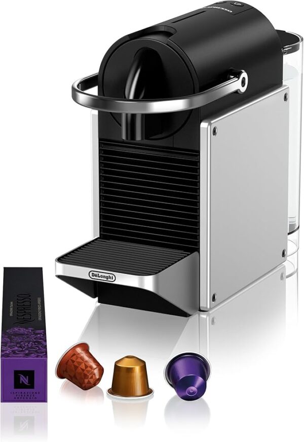 De'Longhi Nespresso Pixie EN127.S, Fully Automatic Coffee Machine, One-Button Coffee Machine with Multi-Function, Welcome Set Included, Compact Design, 19 Bar Pressure, 1260W, Silver - Image 7