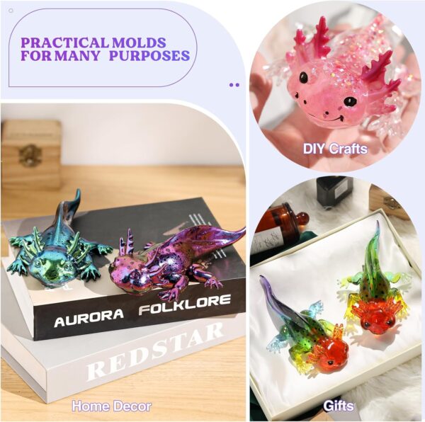 Let's Resin Large Axolotl Resin Molds Silicone, 3D Detailed Animal Silicone Molds, Flexible Effortless Demoldable Epoxy Resin Molds, Thickened Deep Epoxy Molds for Art Crafts, Gift, and Home Decor - Image 5