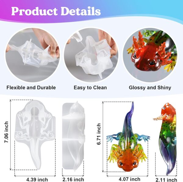 Let's Resin Large Axolotl Resin Molds Silicone, 3D Detailed Animal Silicone Molds, Flexible Effortless Demoldable Epoxy Resin Molds, Thickened Deep Epoxy Molds for Art Crafts, Gift, and Home Decor - Image 7