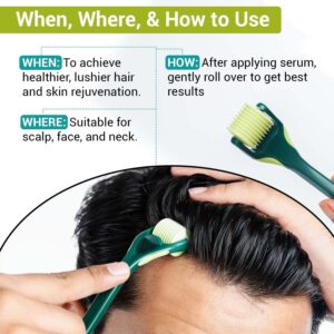 Sotrue Epifine Derma Roller For Hair Growth 0.5 mm With 540 Medical Grade Stainless Steel Needles Repairs Damaged Hair, Hair Fall Hair Thickening Reduces Acne Scars Safe Effective To Use