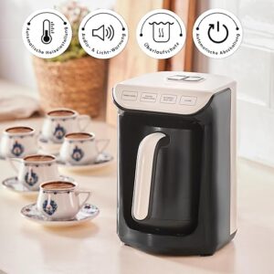 Karaca Hatır Köz 5 Cup Capacity Turkish Coffee Machine, Cream
