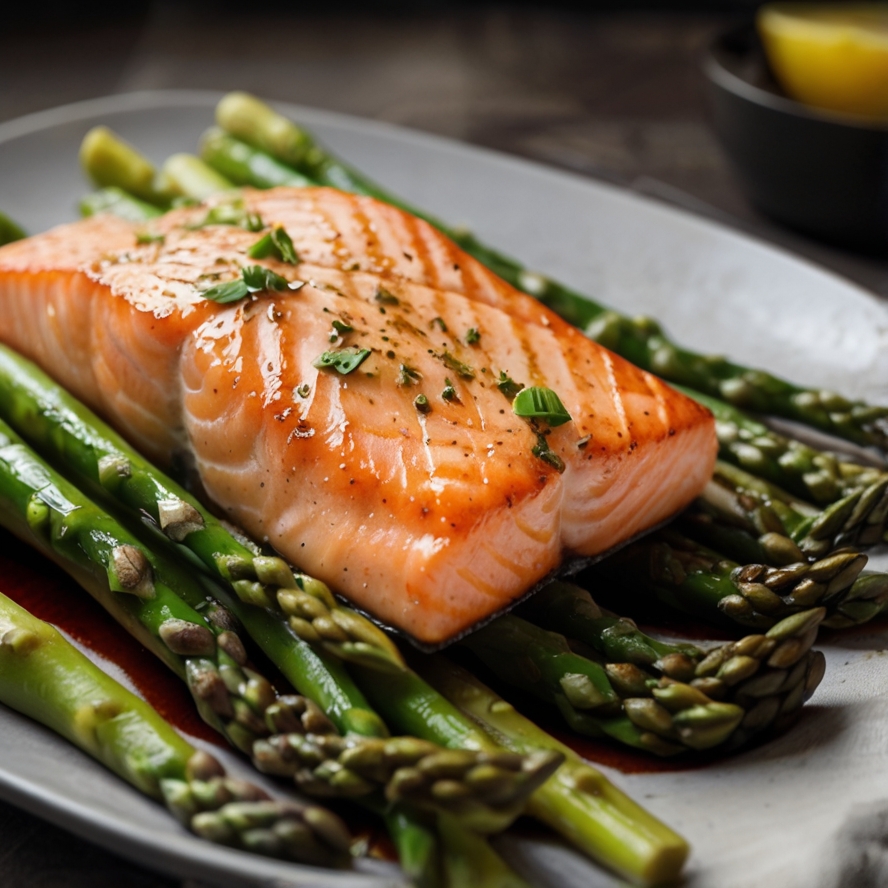 6. Grilled Salmon with Asparagus