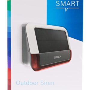 Bosch Smart Home Outdoor Siren, Wireless Alarm System, Warns by 3-Fold Alarm Audible, Visible and Via Push Notification White