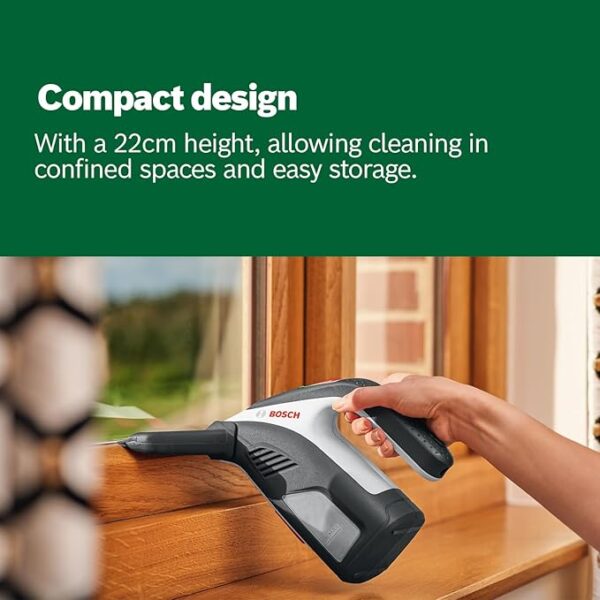 Bosch 3.6V Cordless Window & Glass Cleaner Vacuum 266 mm Streak Free with Spray Applicator & Microfibre Cloth (GlassVAC Solo Plus)