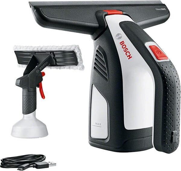 Bosch 3.6V Cordless Window & Glass Cleaner Vacuum 266 mm Streak Free with Spray Applicator & Microfibre Cloth (GlassVAC Solo Plus) - Image 7