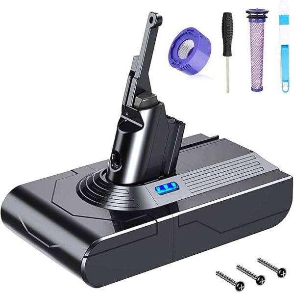 FLYLINKTECH 6000mAh V8 Battery Replacement for V8 SV10 Absolute Fluffy Animal Cord-Free Handheld Vacuum Cleaner with Installation Accessories - Image 5